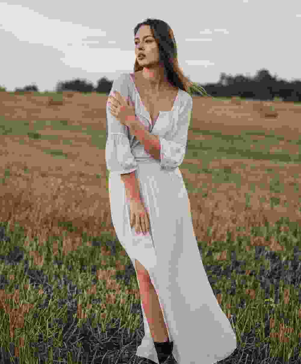 Cotton White Maxi Dress - Image 2