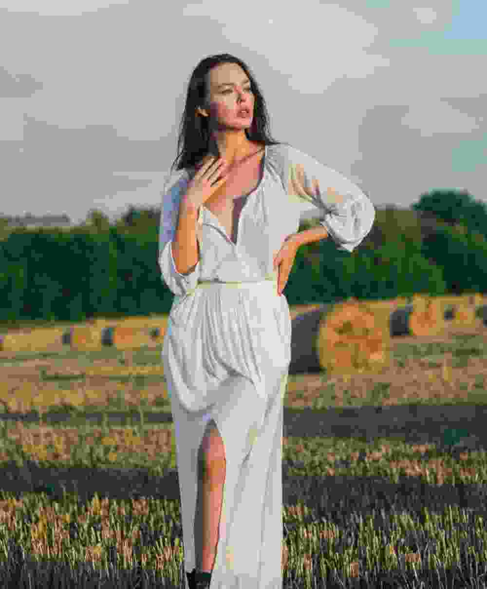 Cotton White Maxi Dress - Image 3