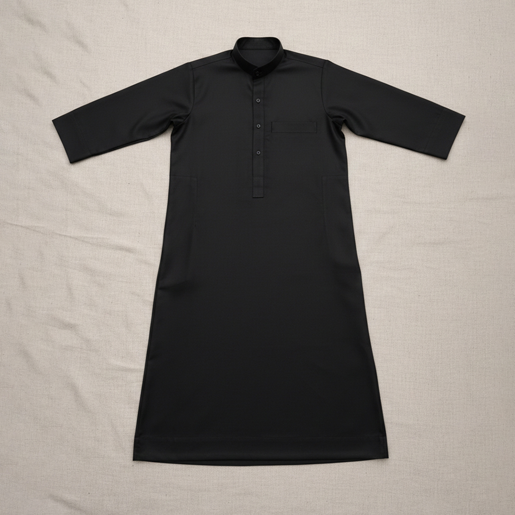 Black Arabic-Inspired Kids Jubba Thobe
