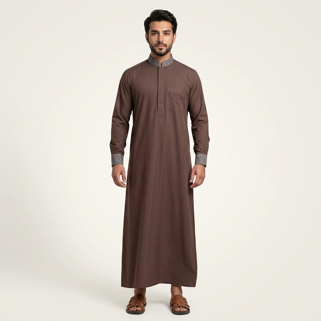 Chocolate Brown Designer Thobe for Men