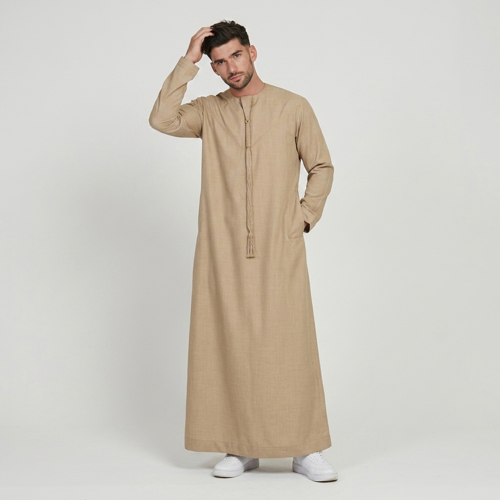 Classic Sand Beige Mens Emirati Thobes