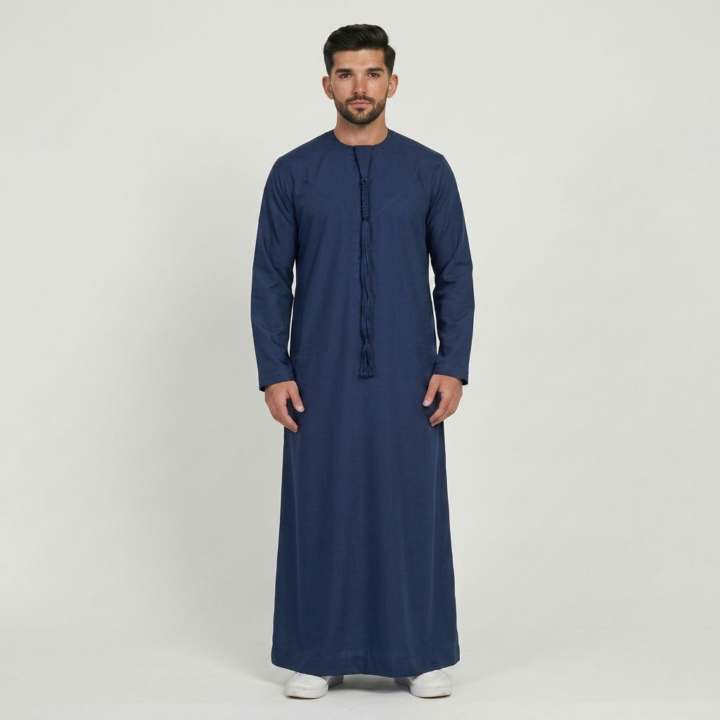 Executive Navy Blue Mens Emirati Thobes