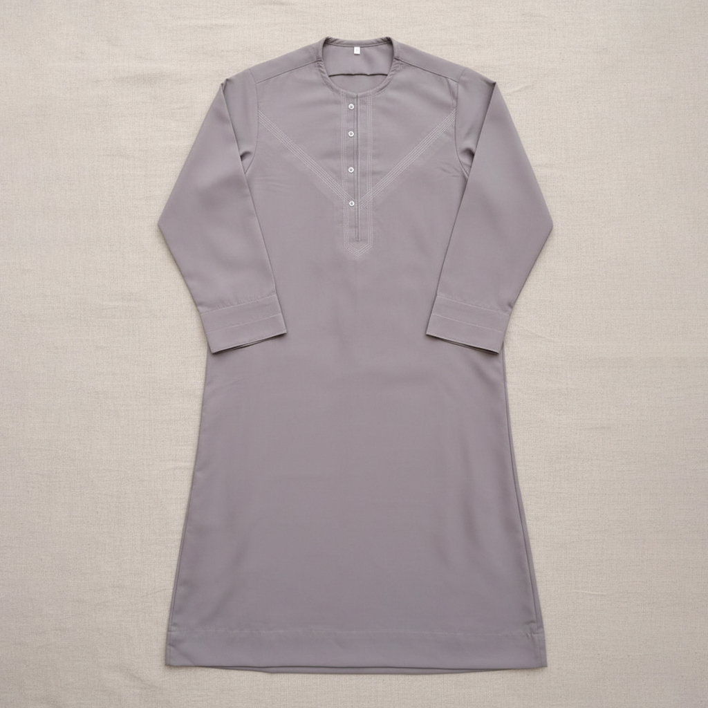 Light Grey Designer Jubba Thobe for Boys