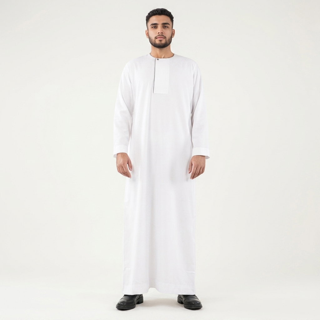 Minimalist Omani White Thobe for Men Minimalist Omani White Thobe for Men