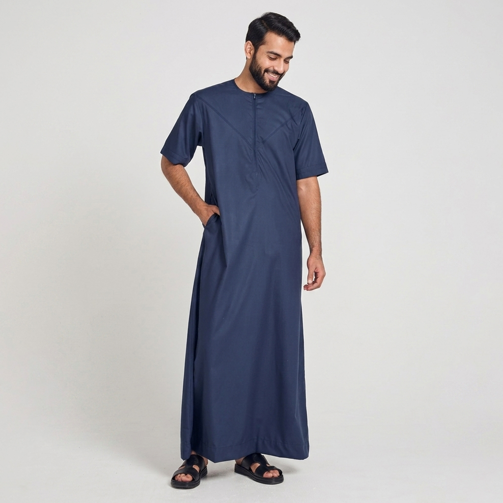 Modern Short Sleeve Mens Emirati Thobes