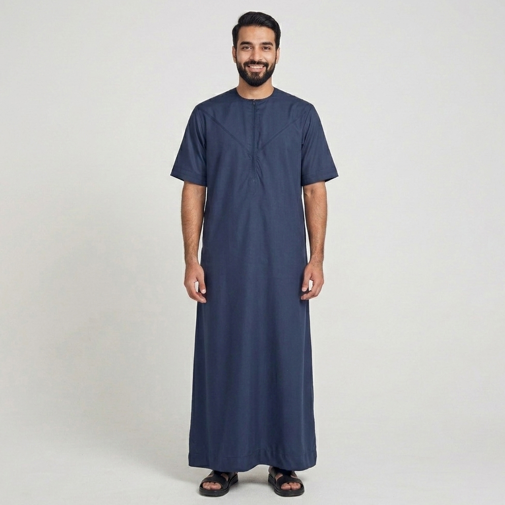 Modern Short Sleeve Mens Emirati Thobes