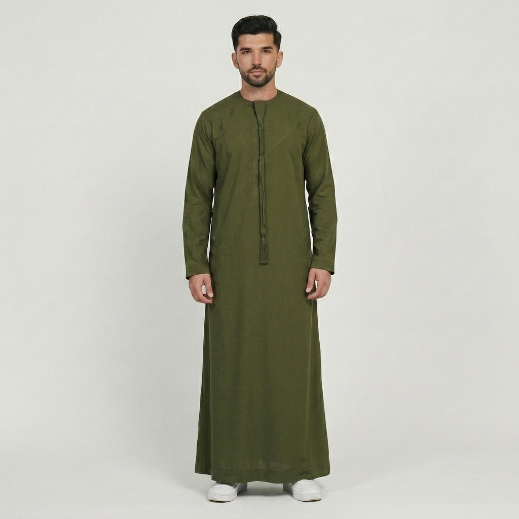 Olive Green Mens Emirati Thobes