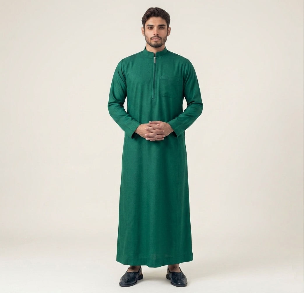 Omani Style Teal Green Mens Thobes