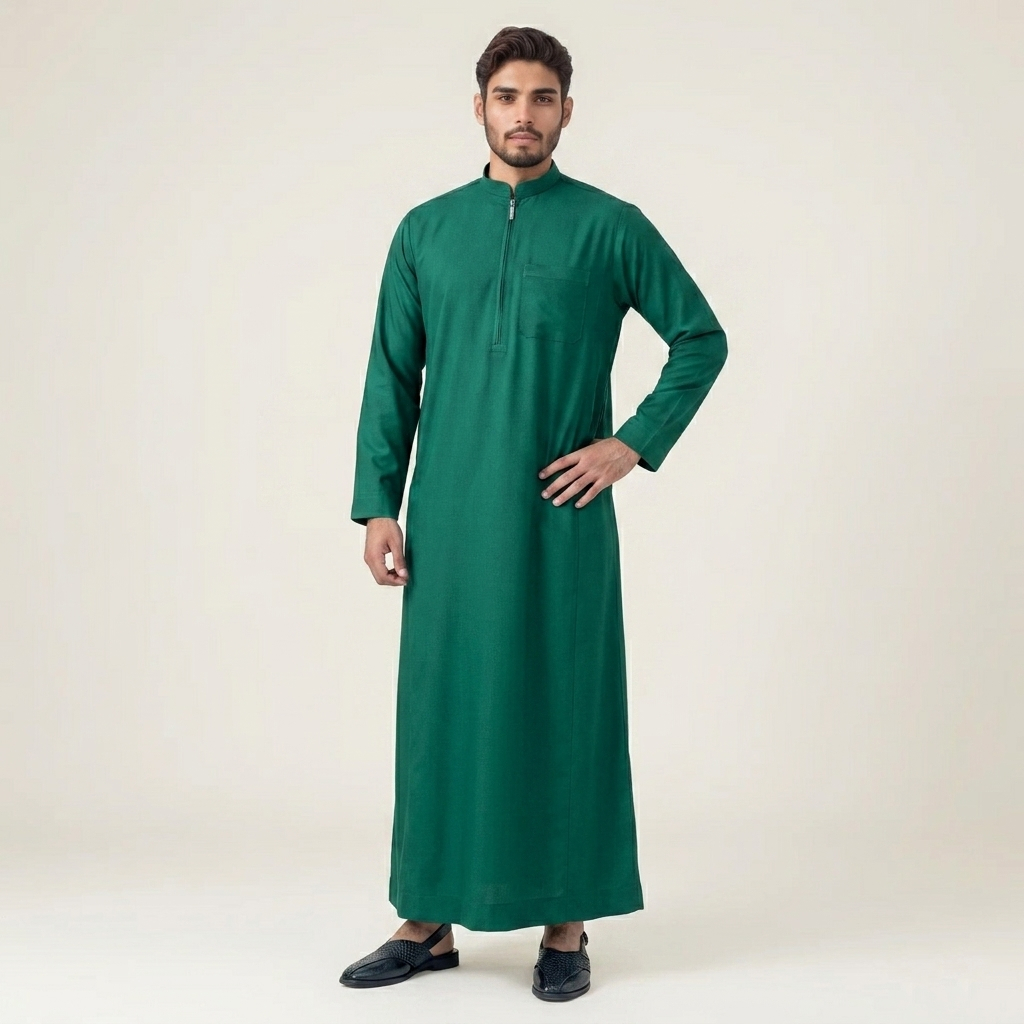 Omani Style Teal Green Mens Thobes