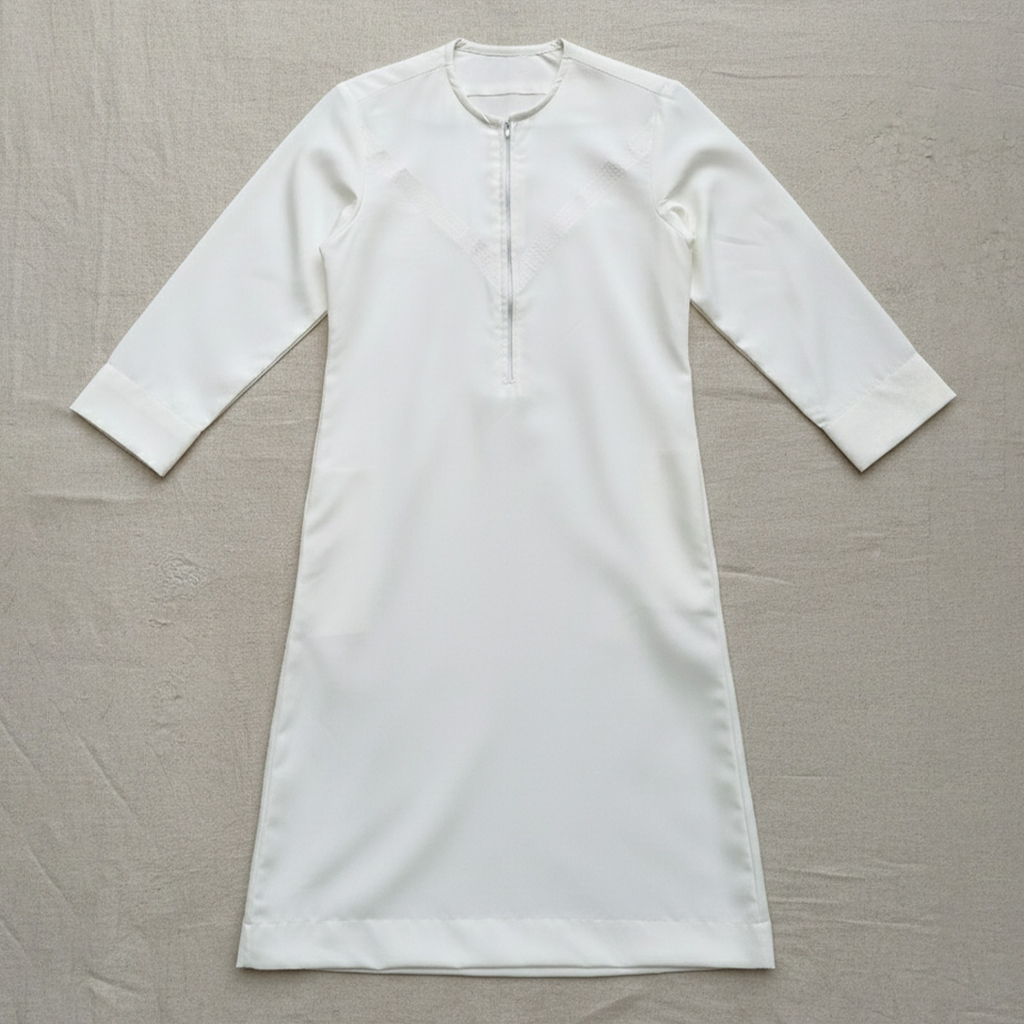 Omani Style White Jubba Thobe for Boys