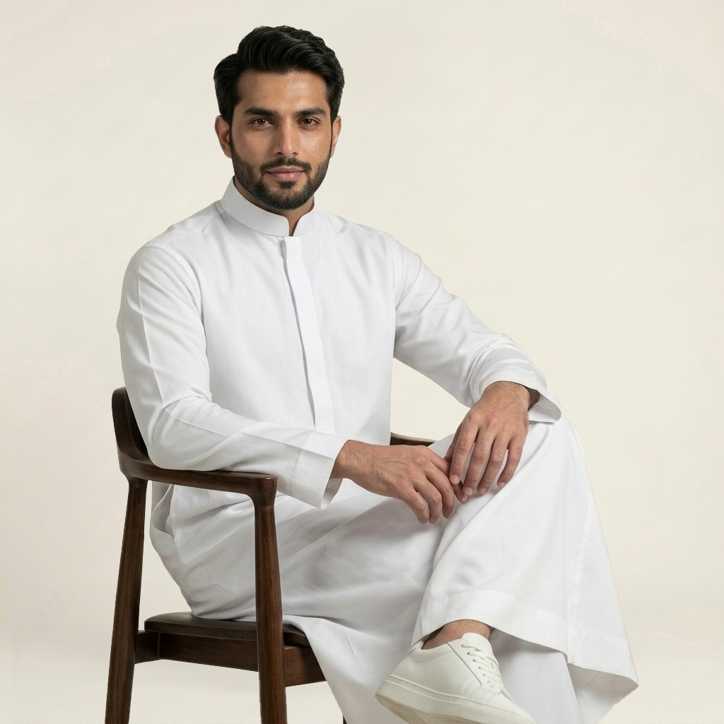 Pristine Executive White Mens Arabic Thobe