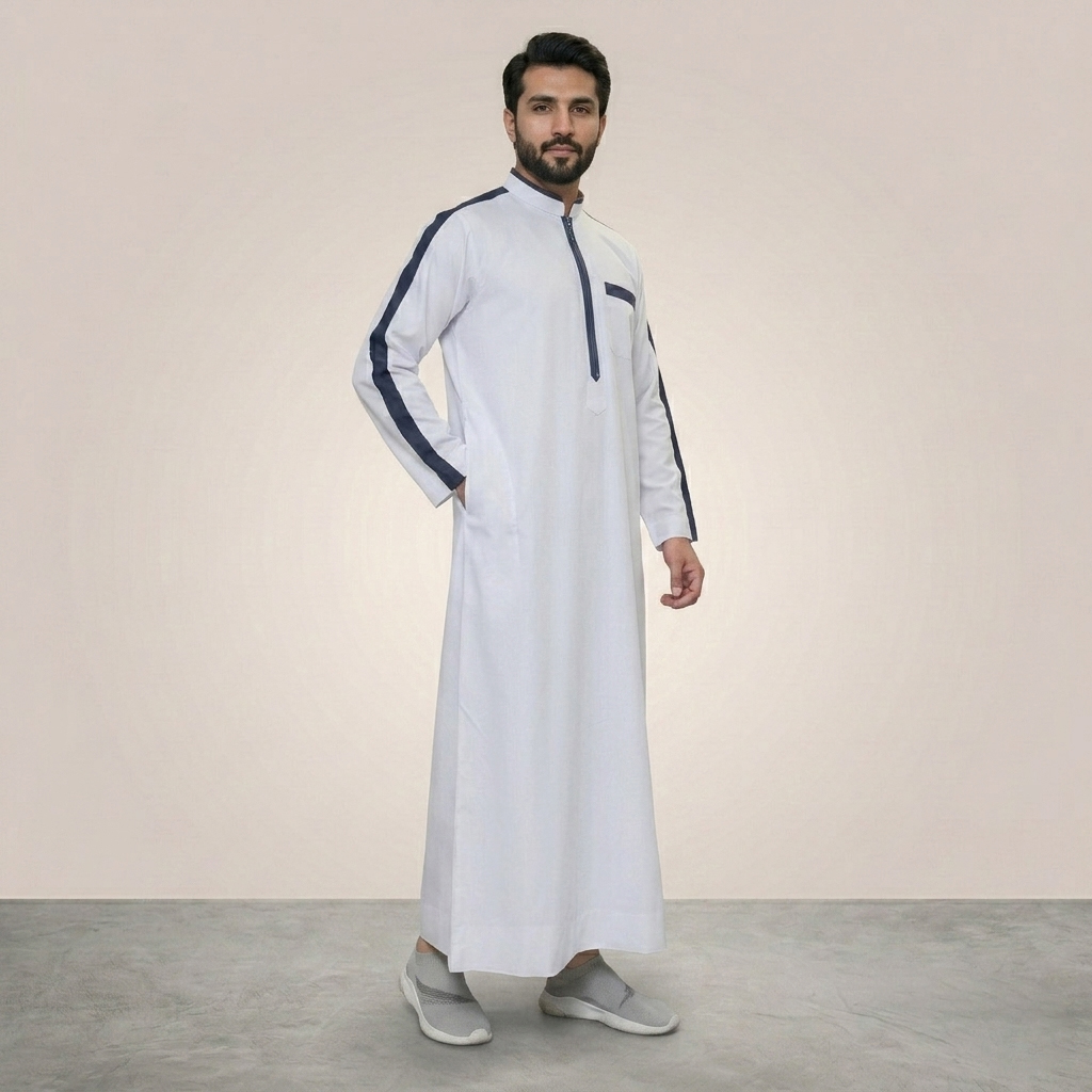 Pristine White Designer Thobe for Men