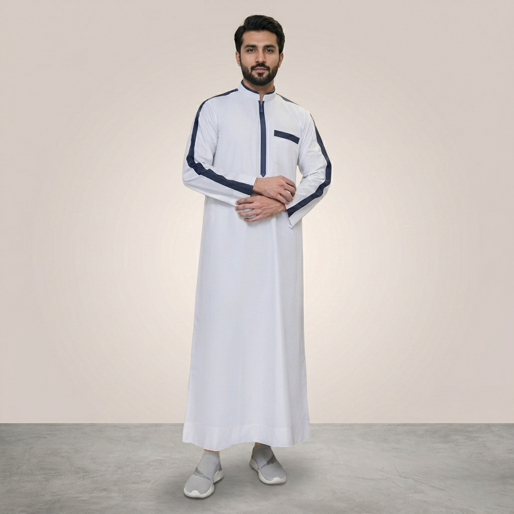 Pristine White Designer Thobe for Men