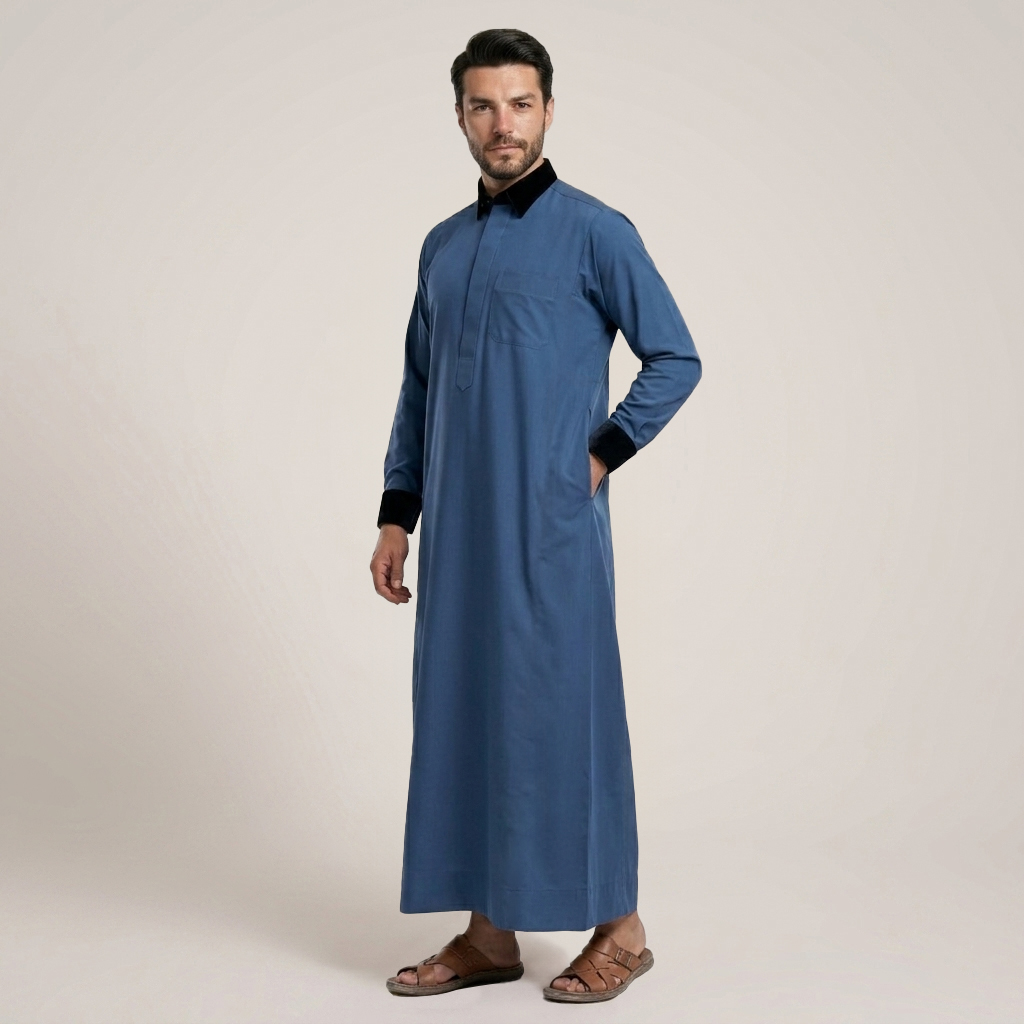 Royal Blue Mens Designer Thobes