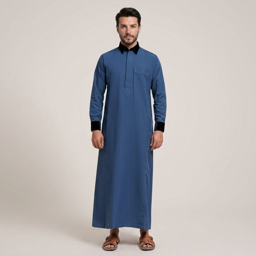 Royal Blue Mens Designer Thobes