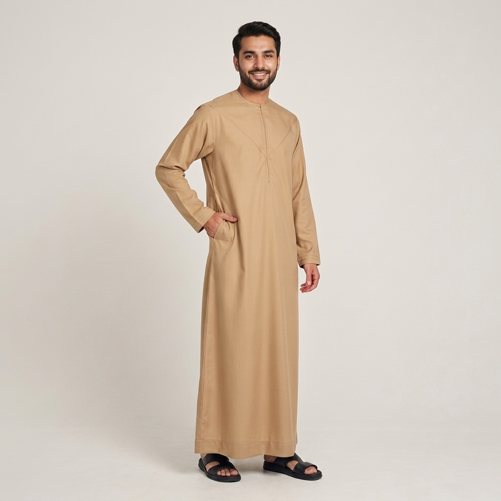 Sand Beige Mens Emirati Thobes