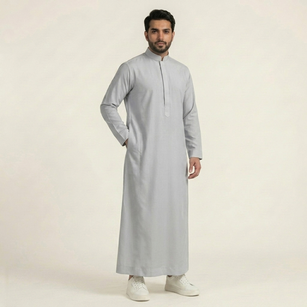 Silver Grey Mens Arabic Thobes