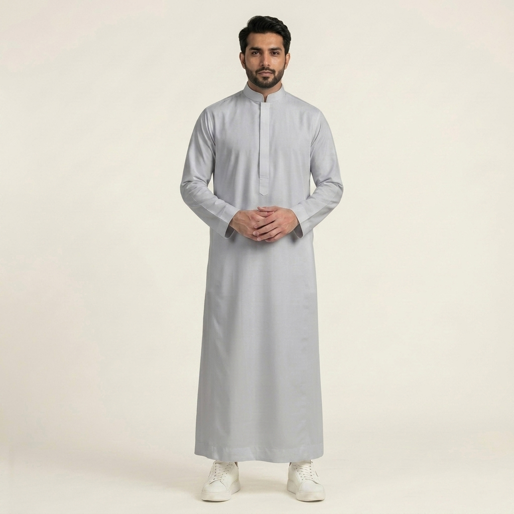 Silver Grey Mens Arabic Thobes