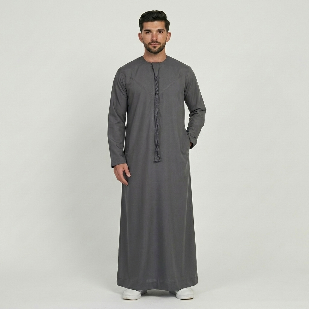 Slate Grey Mens Emirati Thobes