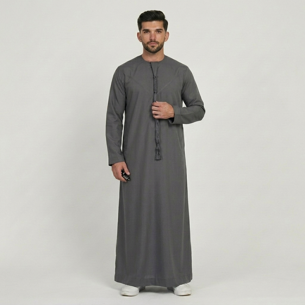 Slate Grey Mens Emirati Thobes