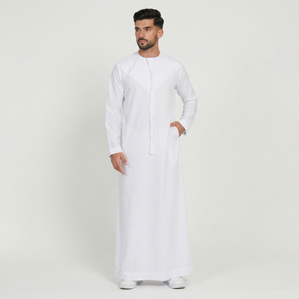 Traditional White Mens Emirati Thobe