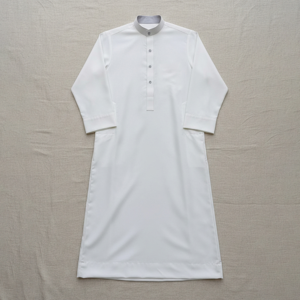 Traditional White Saudi kids Jubba Thobe