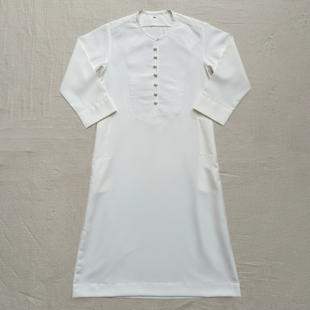 White Designer Omani kids Jubba thobe