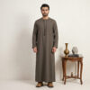 Authentic-Emirati-Style-earthy-taupe-Thobe-for-Men.jpeg Authentic Emirati Style Earthy Taupe Thobe for Men