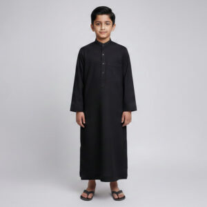 Black-Arabic-Inspired-Kids-Jubba-Thobe.jpg Black Arabic-Inspired Kids Jubba Thobe