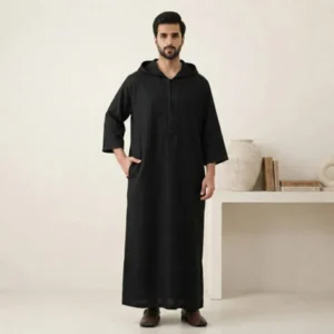 Black Luxury Moroccan Hooded Thobes USA Black Luxury Moroccan Hooded Thobes USA