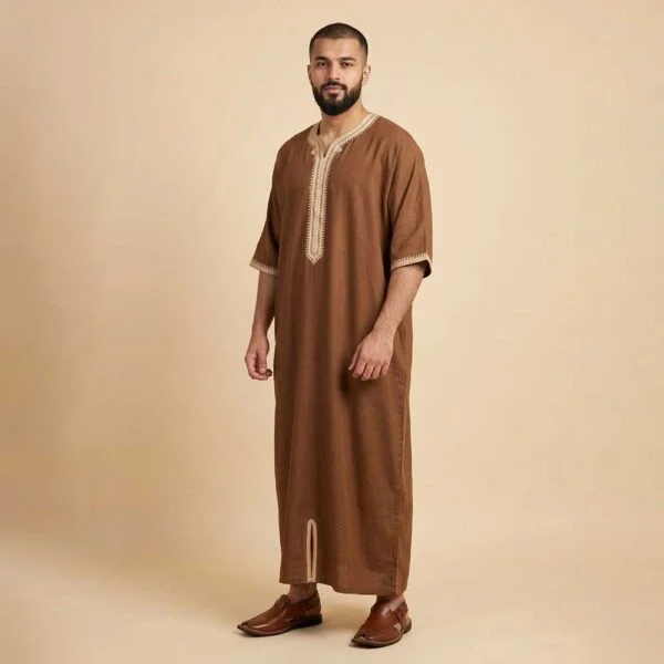 Brown Designer Moroccan Thobe USA