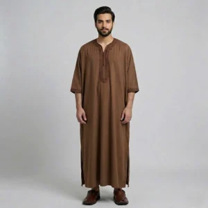 Brown Moroccan Loose Fit Thobe USA Brown Moroccan Loose Fit Thobe USA