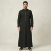 Classic Black Mens Embroidered Thobes USA
