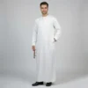 Classic Emirati Inspired White Silk Thobes for Men USA