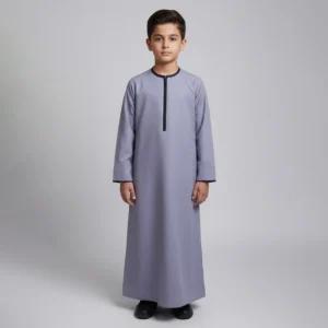 Classic Grey Designer Jubba Thobe for Boys USA