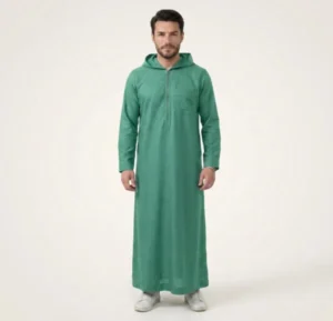 Classic Light Green Mens Hooded Thobes USA