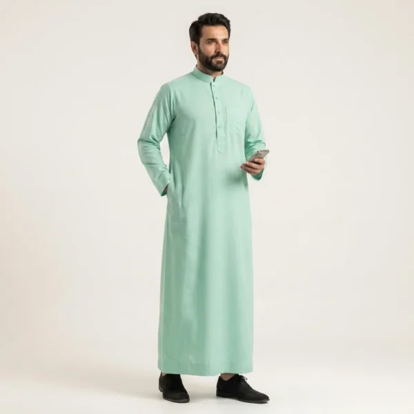 Classic Saudi Mint Green Mens Thobe USA Classic Saudi Mint Green Mens Thobe USA