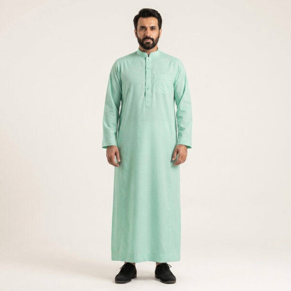 Classic-Saudi-Mint-Green-Mens-Thobes.jpg Classic Saudi Mint Green Men's Thobe