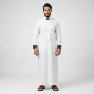 Classic White Men Designer Thobes USA Classic White Men Designer Thobes USA