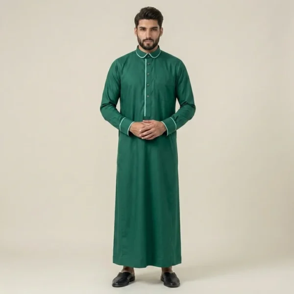 Club Collar Emerald Green Mens Thobes USA