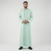 Contrast Piping Mint Green Mens Thobe USA