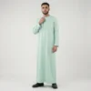 Contrast Piping Mint Green Men's Thobe