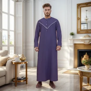 Cotton Purply Blue Thobe For Mens USA