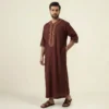 Deep Maroon Embroidered Moroccan Thobe for Men usa Deep Maroon Embroidered Moroccan Thobe for Men usa