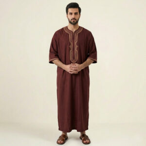 Deep-Maroon-Embroidered-Moroccan-Thobe-for-Men.jpeg Deep Maroon Embroidered Moroccan Thobe for Men