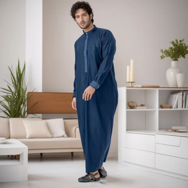 Denim Men Blue Designer Thobes USA Denim Men Blue Designer Thobes USA
