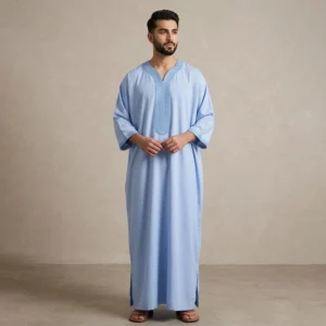 Designer Light Blue Moroccan Thobe USA