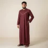 Designer V Yoke Cut Mens Maroon Thobe USA Designer V Yoke Cut Mens Maroon Thobe USA