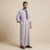 Dusty Lavender Embroidered Moroccan Thobe for Men