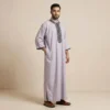 Dusty Lavender Embroidered Moroccan Thobe for Men